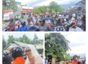 Naik Motor Metic Anggota DPRD Salma Samad, Konvoi Bersama Calon Gubernur Di Bacan