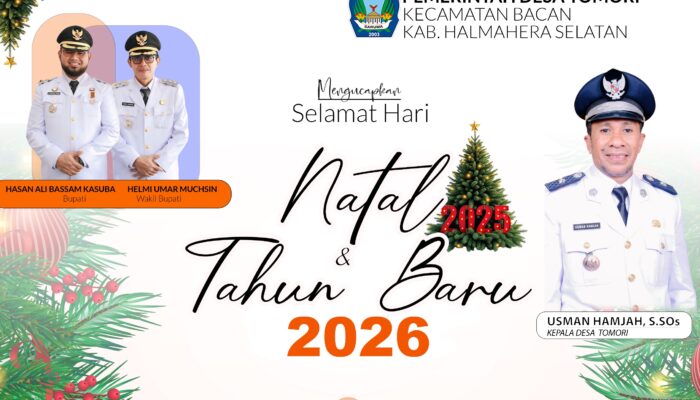 Kepala Desa Tomori Sampaikan Ucapan Natal 2025 dan Tahun Baru 2026 kepada Masyarakat