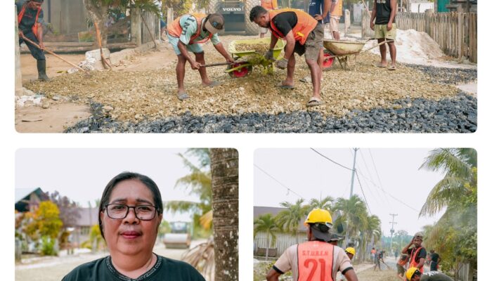 Ibu Ri: Hadirnya Jalan Aspal Jadi Bukti Kemajuan Desa Sum Kec Obi Timur